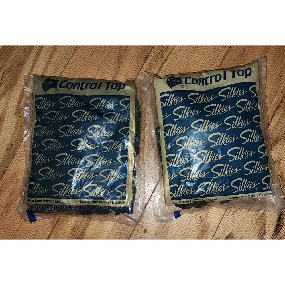 Silkies Control Top Pantyhose Hosiery‎ Tights Support Small-Barely Black 34-36